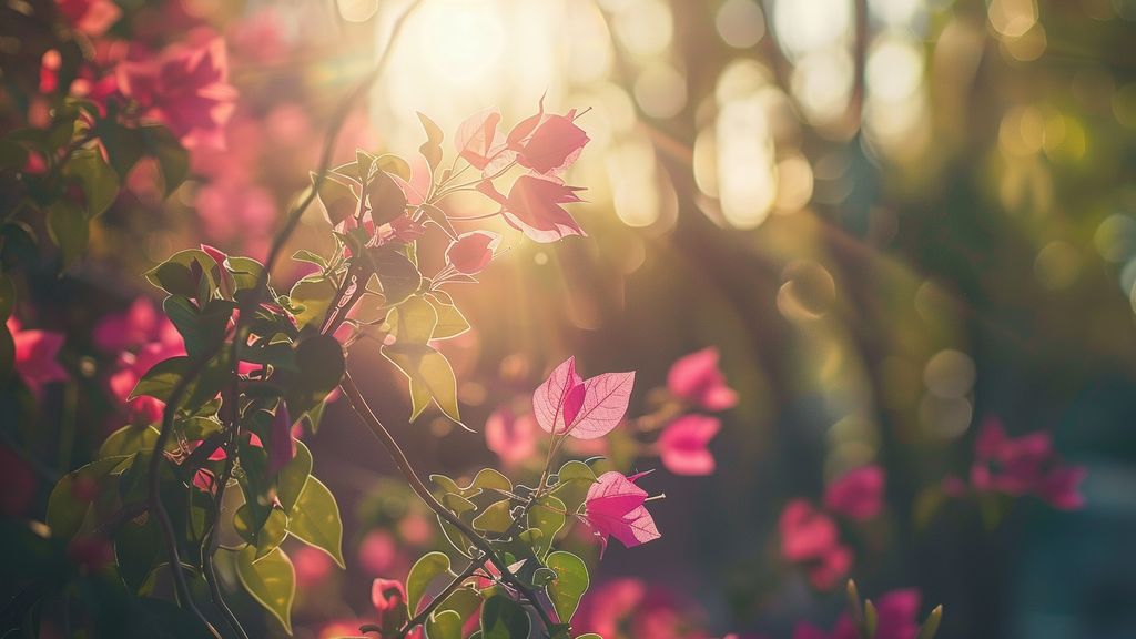 Bougainvillea plant thriving under the bright sun in a sunny garden.