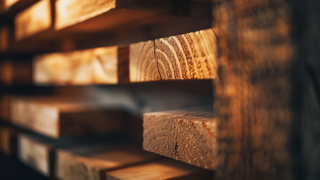 Closeup of cedar blocks in a wardrobe to repel clothes moths