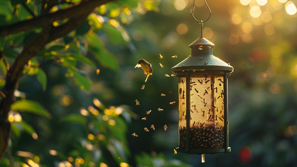 Bird feeder filled with insects attracting insecteating birds to your garden